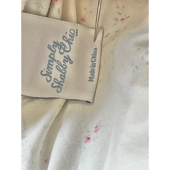 Simply Shabby Chic Queen Floral Cotton Duvet Cover Pink & Green On Light Blue - Picture 13 of 16